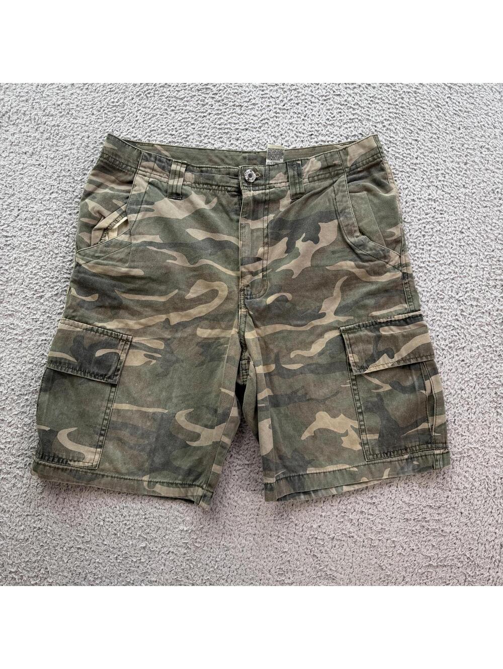 Bugle Boy Camo Cargo Shorts Mens Size 30 Military Army Style Streetwear Shorts